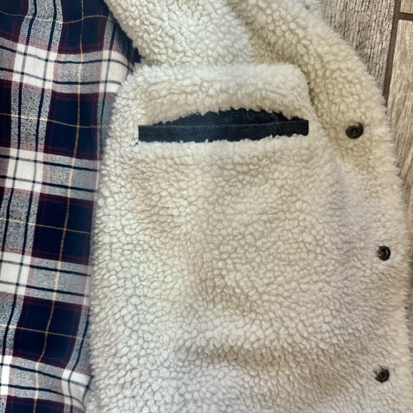 True Nation by DXL Men's Big & Tall Dark Blue Denim Sherpa & Plaid Lined Jacket - Picture 8 of 9